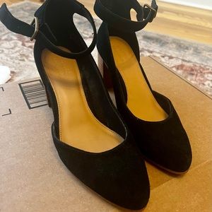 Soludos Gemma heel. Black suede. Size 8